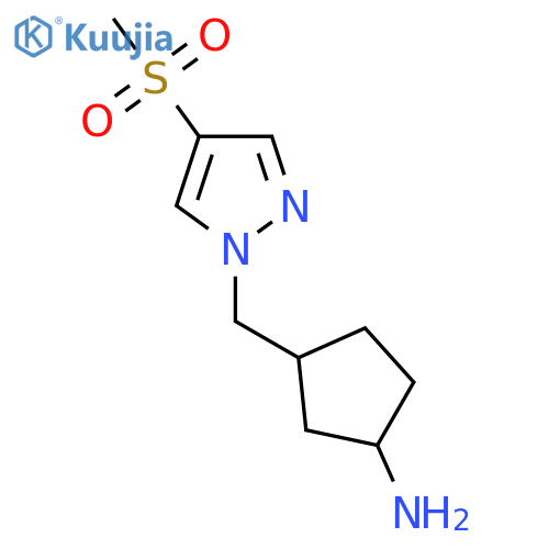 3-(4-methanesulfonyl-1H-pyrazol-1-yl)methylcyclopentan-1-amine structure