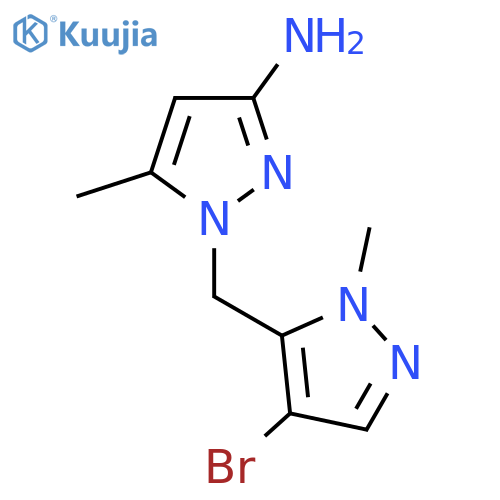 1-(4-bromo-1-methyl-1H-pyrazol-5-yl)methyl-5-methyl-1H-pyrazol-3-amine structure