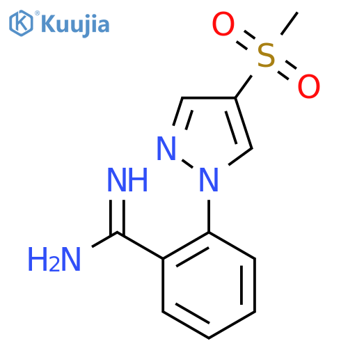 2-(4-methanesulfonyl-1H-pyrazol-1-yl)benzene-1-carboximidamide structure