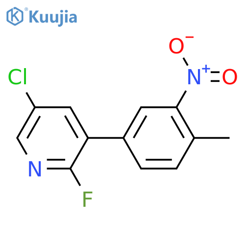 5-chloro-2-fluoro-3-(4-methyl-3-nitrophenyl)pyridine structure
