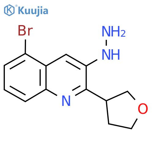 5-Bromo-3-hydrazinyl-2-(oxolan-3-yl)quinoline structure