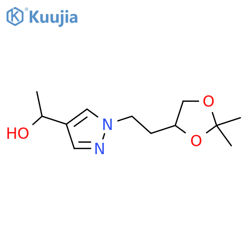 1-{1-2-(2,2-dimethyl-1,3-dioxolan-4-yl)ethyl-1H-pyrazol-4-yl}ethan-1-ol structure
