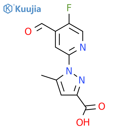 1-(5-fluoro-4-formylpyridin-2-yl)-5-methyl-1H-pyrazole-3-carboxylic acid structure
