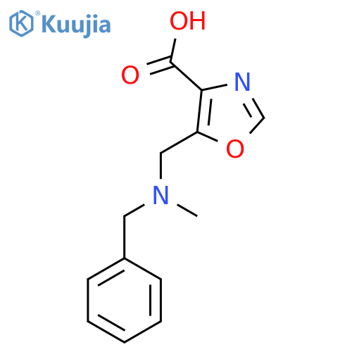 5-{[Benzyl(methyl)amino]methyl}-1,3-oxazole-4-carboxylic acid structure