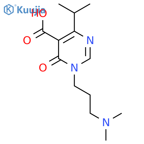 1-3-(dimethylamino)propyl-6-oxo-4-(propan-2-yl)-1,6-dihydropyrimidine-5-carboxylic acid structure
