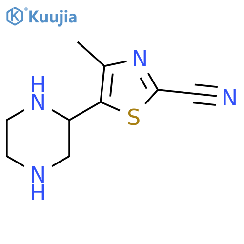 2-Thiazolecarbonitrile, 4-methyl-5-(2-piperazinyl)- structure