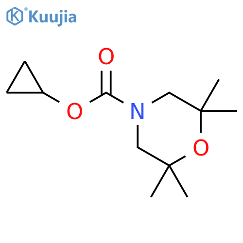 4-Morpholinecarboxylic acid, 2,2,6,6-tetramethyl-, cyclopropyl ester structure