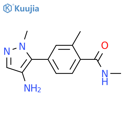 4-(4-amino-1-methyl-1H-pyrazol-5-yl)-N,2-dimethylbenzamide structure