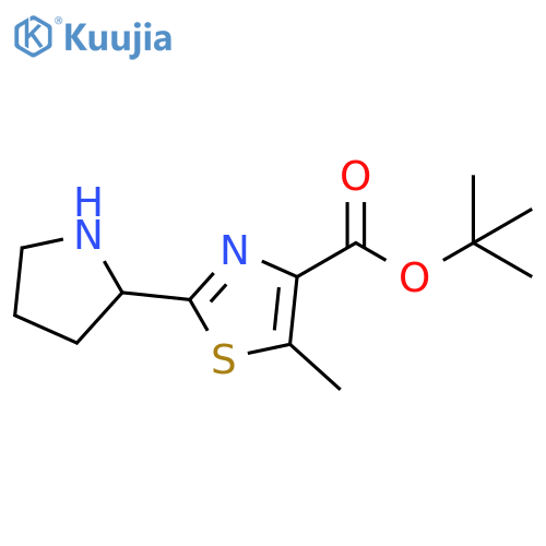 4-Thiazolecarboxylic acid, 5-methyl-2-(2-pyrrolidinyl)-, 1,1-dimethylethyl ester structure