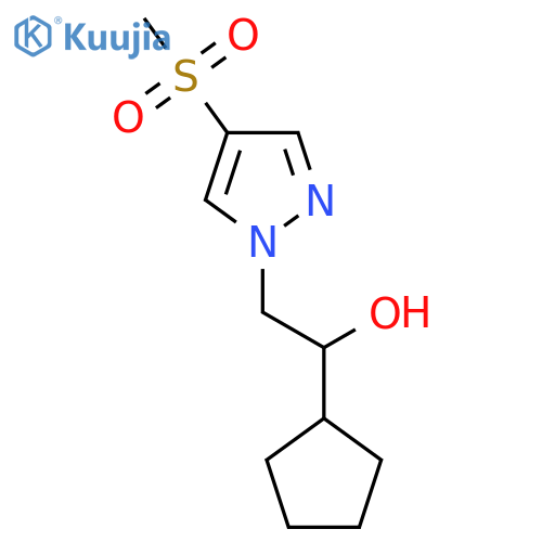 1-cyclopentyl-2-(4-methanesulfonyl-1H-pyrazol-1-yl)ethan-1-ol structure