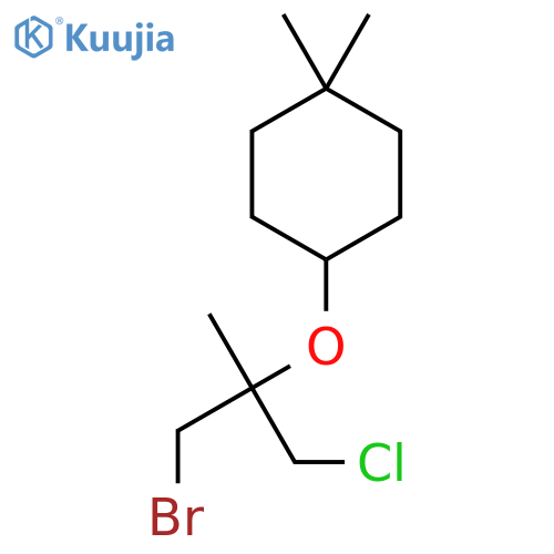 4-(1-bromo-3-chloro-2-methylpropan-2-yl)oxy-1,1-dimethylcyclohexane structure