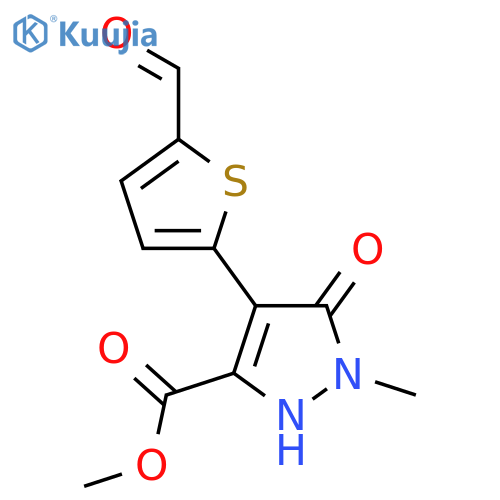methyl 4-(5-formylthiophen-2-yl)-5-hydroxy-1-methyl-1H-pyrazole-3-carboxylate structure