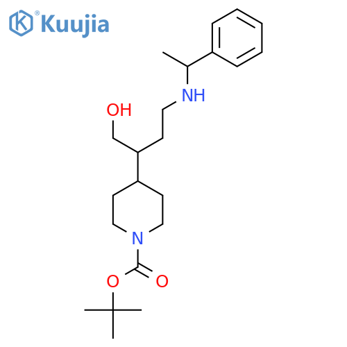 Tert-butyl 4-{1-hydroxy-4-[(1-phenylethyl)amino]butan-2-yl}piperidine-1-carboxylate structure