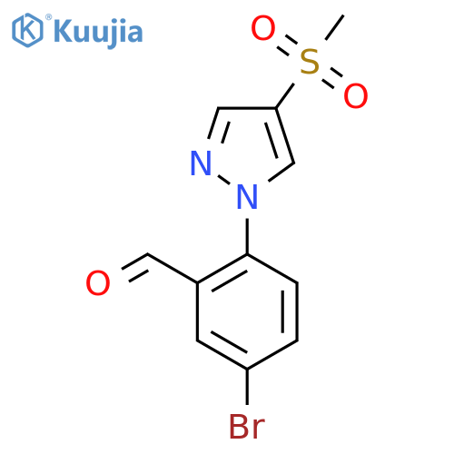 5-bromo-2-(4-methanesulfonyl-1H-pyrazol-1-yl)benzaldehyde structure