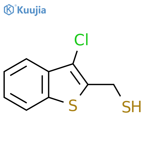 (3-chloro-1-benzothiophen-2-yl)methanethiol structure