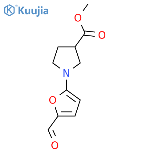 Methyl 1-(5-formylfuran-2-yl)pyrrolidine-3-carboxylate structure