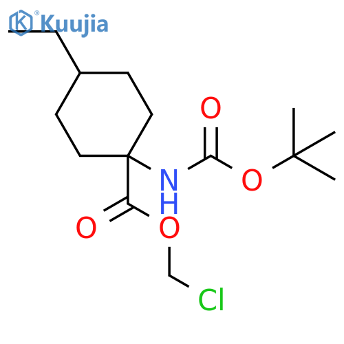 Cyclohexanecarboxylic acid, 1-[[(1,1-dimethylethoxy)carbonyl]amino]-4-ethyl-, chloromethyl ester structure