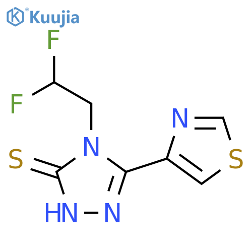 4-(2,2-difluoroethyl)-5-(1,3-thiazol-4-yl)-4H-1,2,4-triazole-3-thiol structure