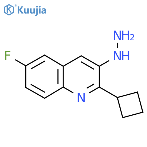 2-Cyclobutyl-6-fluoro-3-hydrazinylquinoline structure