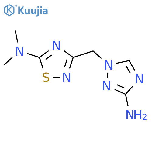 3-(3-amino-1H-1,2,4-triazol-1-yl)methyl-N,N-dimethyl-1,2,4-thiadiazol-5-amine structure