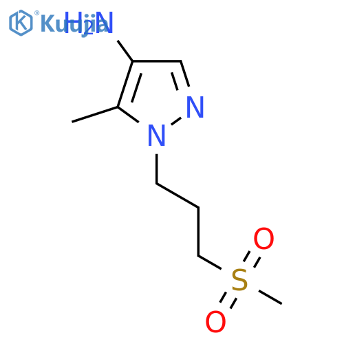 1-(3-methanesulfonylpropyl)-5-methyl-1H-pyrazol-4-amine structure