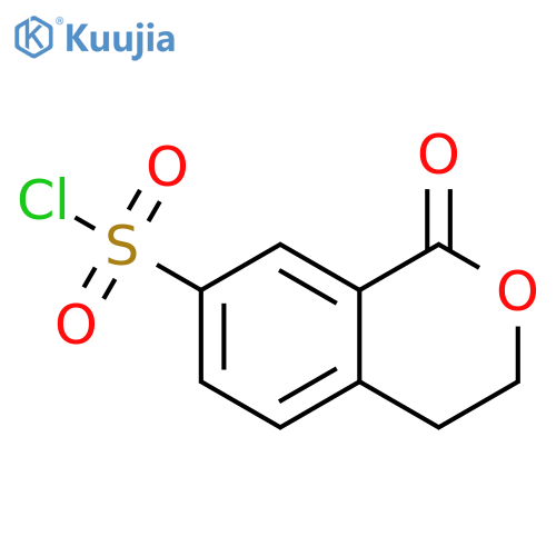 1-oxo-3,4-dihydro-1H-2-benzopyran-7-sulfonyl chloride structure