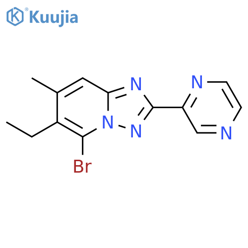 2-{5-bromo-6-ethyl-7-methyl-1,2,4triazolo1,5-apyridin-2-yl}pyrazine structure