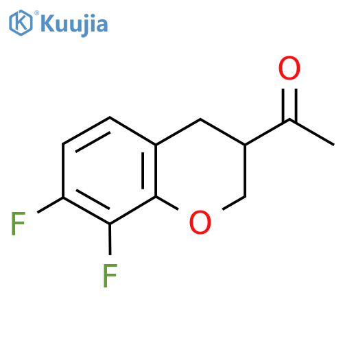 1-(7,8-difluoro-3,4-dihydro-2H-1-benzopyran-3-yl)ethan-1-one structure