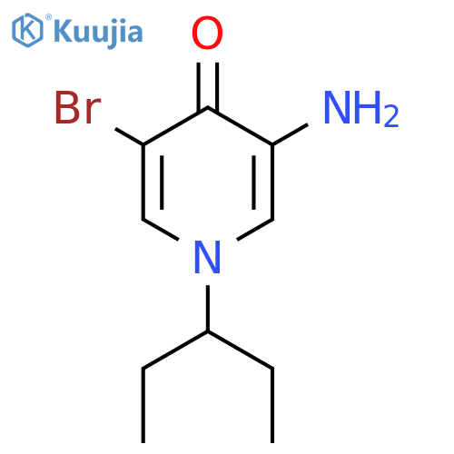 3-amino-5-bromo-1-(pentan-3-yl)-1,4-dihydropyridin-4-one structure