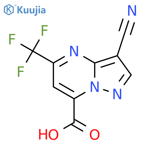 3-Cyano-5-(trifluoromethyl)pyrazolo[1,5-a]pyrimidine-7-carboxylic acid structure