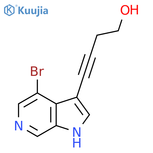 4-{4-bromo-1H-pyrrolo2,3-cpyridin-3-yl}but-3-yn-1-ol structure