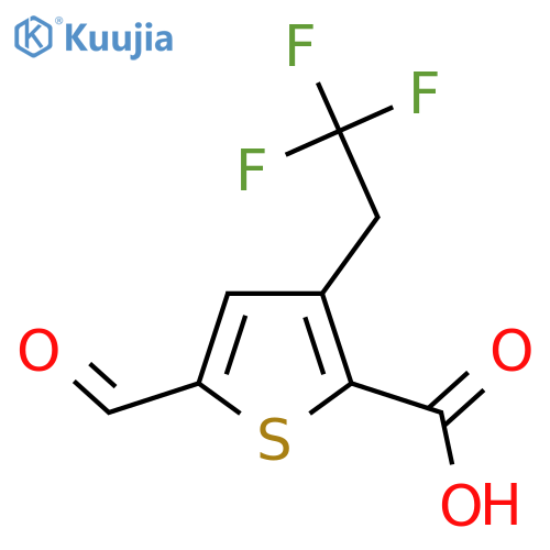 5-Formyl-3-(2,2,2-trifluoroethyl)thiophene-2-carboxylic acid structure