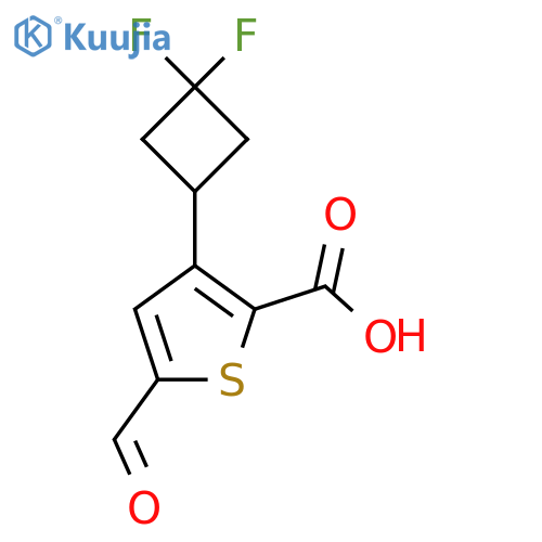 3-(3,3-Difluorocyclobutyl)-5-formylthiophene-2-carboxylic acid structure