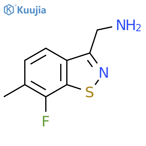 (7-fluoro-6-methyl-1,2-benzothiazol-3-yl)methanamine structure