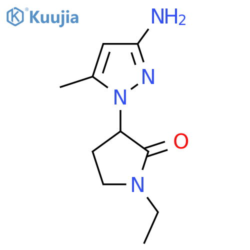 3-(3-amino-5-methyl-1H-pyrazol-1-yl)-1-ethylpyrrolidin-2-one structure