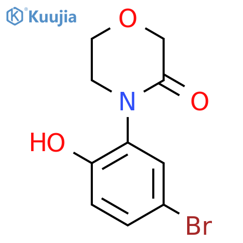 4-(5-bromo-2-hydroxyphenyl)morpholin-3-one structure