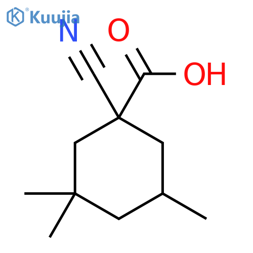 1-cyano-3,3,5-trimethylcyclohexane-1-carboxylic acid structure