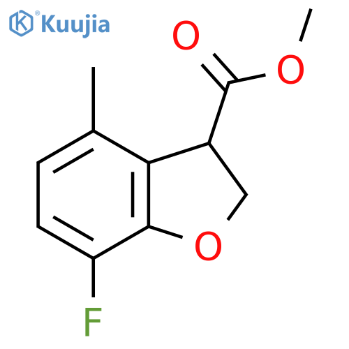 Methyl 7-fluoro-4-methyl-2,3-dihydro-1-benzofuran-3-carboxylate structure