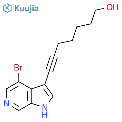 7-{4-bromo-1H-pyrrolo2,3-cpyridin-3-yl}hept-6-yn-1-ol structure