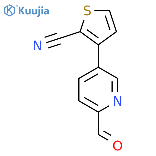 3-(6-formylpyridin-3-yl)thiophene-2-carbonitrile structure