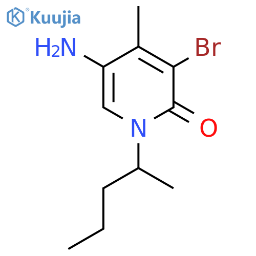 5-amino-3-bromo-4-methyl-1-(pentan-2-yl)-1,2-dihydropyridin-2-one structure