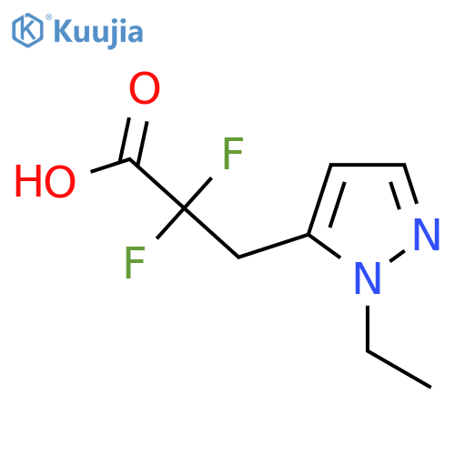 3-(1-ethyl-1H-pyrazol-5-yl)-2,2-difluoropropanoic acid structure