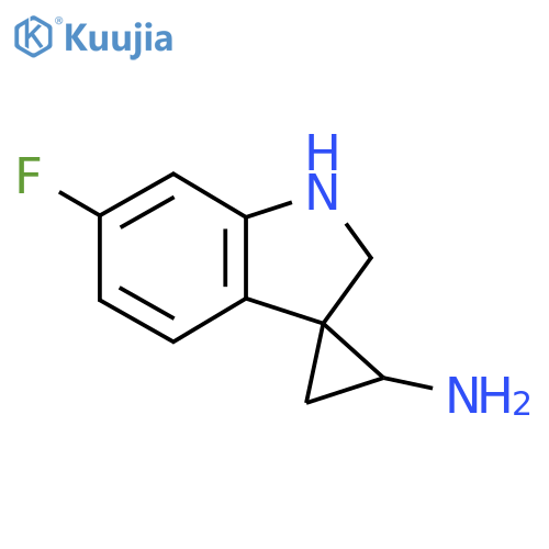 6'-fluoro-1',2'-dihydrospirocyclopropane-1,3'-indole-3-amine structure