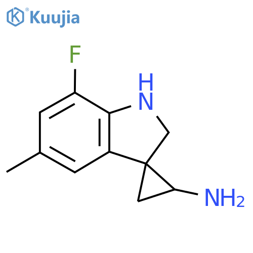 7'-fluoro-5'-methyl-1',2'-dihydrospirocyclopropane-1,3'-indole-2-amine structure