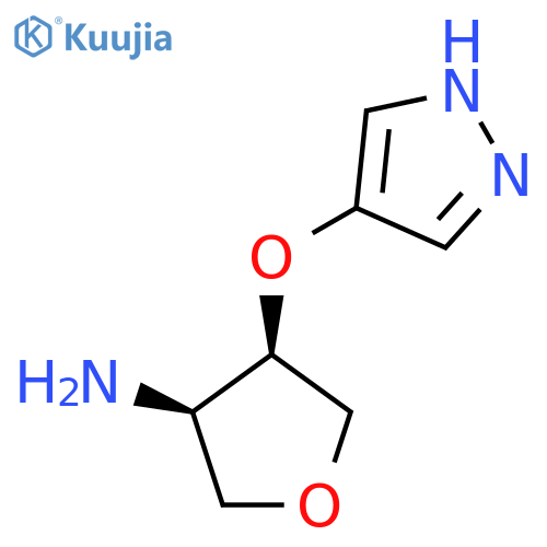 rac-(3R,4R)-4-(1H-pyrazol-4-yloxy)oxolan-3-amine structure