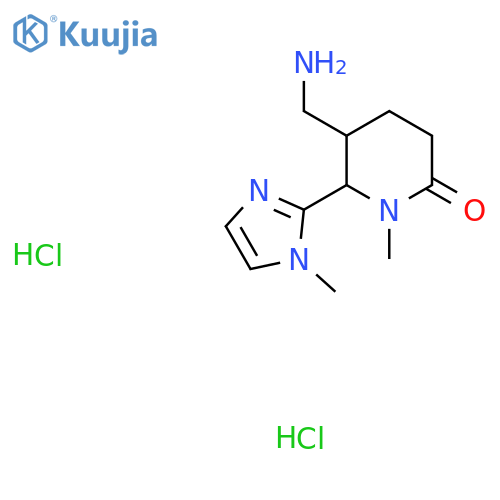 5-(aminomethyl)-1-methyl-6-(1-methyl-1H-imidazol-2-yl)piperidin-2-one dihydrochloride structure