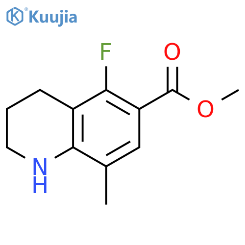 6-Quinolinecarboxylic acid, 5-fluoro-1,2,3,4-tetrahydro-8-methyl-, methyl ester structure
