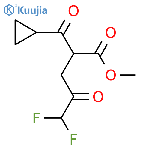 methyl 2-cyclopropanecarbonyl-5,5-difluoro-4-oxopentanoate structure