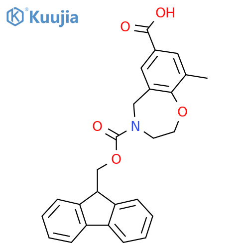 4-{(9H-fluoren-9-yl)methoxycarbonyl}-9-methyl-2,3,4,5-tetrahydro-1,4-benzoxazepine-7-carboxylic acid structure
