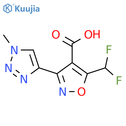 5-(difluoromethyl)-3-(1-methyl-1H-1,2,3-triazol-4-yl)-1,2-oxazole-4-carboxylic acid structure